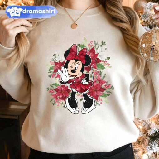 Minnie Mouse Floral Christmas Sweashirt Disney