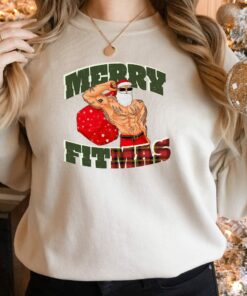 Muscular Santa Gym Merry Fitmas Sweatshirt Funny Unique Xmas Gift