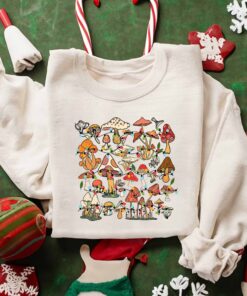 Mushroom Christmas Bright Lights Sweatshirt Lovely Unique Xmas Gift
