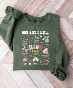 NICU Nurse God Say I Am Bible Christmas Sweatshirt Unique Xmas Gift NICU Nurse God Say I Am Bible Christmas Sweatshirt Unique Xmas Gift