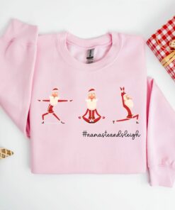 Namaste And Sleigh Funny Christmas Yoga Poses Sweatshirt Lovely Unique Xmas Gift