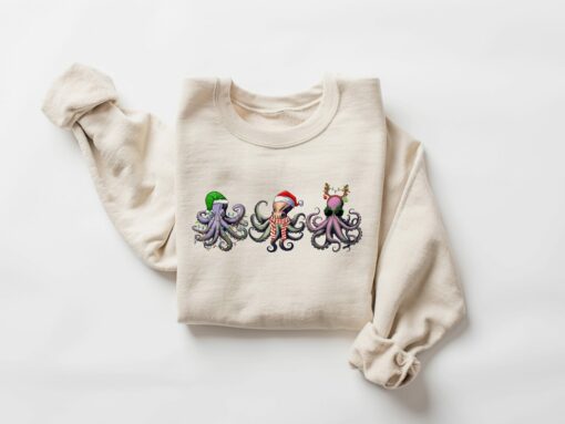 Octopus Christmas Sweatshirt Lovely Unique Xmas Gift