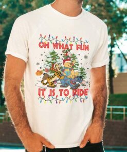 Oh What Fun It Is To Ride Christmas White Tee Winnie The Pooh