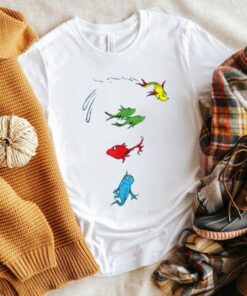 One Fish Two Fish Red Fish Blue Fish Christmas T-Shirt Dr Seuss