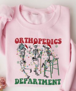 Orthopedic Department Christmas Skeleton Dancing Nurse Sweatshirt Scary Unique Xmas Gift