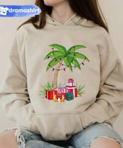 Palm Tree Tropical Coconut Lights Christmas Hoodie