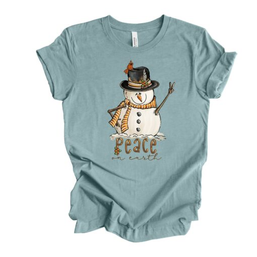 Peace On Earth Snowman Christmas Sweatshirt Trendy Unique Xmas Gift