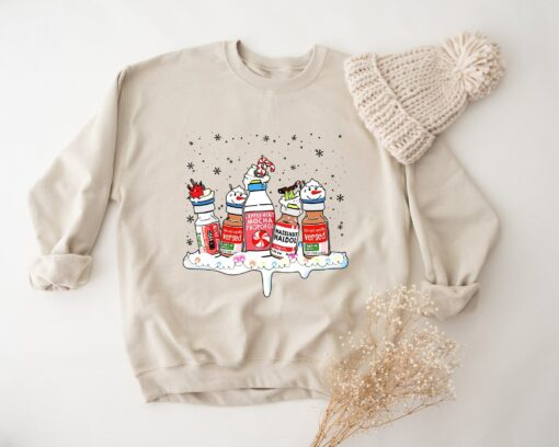 Peppermint Mocha Propofol Nurse Cute Snowman Christmas Sweatshirt