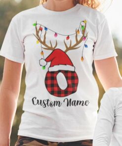 Personalize Custom Name Christmas Matching Monogram O T-shirt