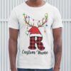 Personalize Custom Name Christmas Matching Monogram R T-shirt