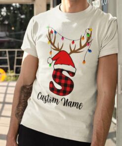 Personalize Custom Name Christmas Matching Monogram S T-shirt