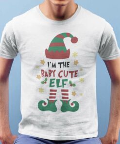 Personalize Custom Name Elf Matching I’m Baby Cute Christmas White Tee