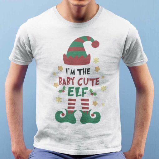 Personalize Custom Name Elf Matching I’m Baby Cute Christmas White Tee