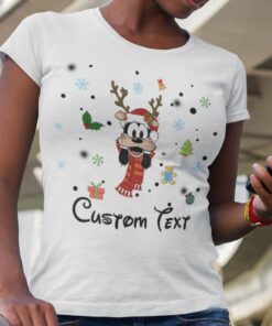 Personalize Custom Name Goofy Christmas T-shirt Disney