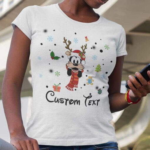 Personalize Custom Name Goofy Christmas T-shirt Disney