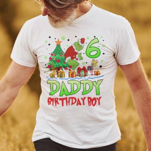 Personalize Custom Name Grinch Daddy Birthday Boy Christmas T-shirt