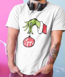 Personalize Custom Name Grinch Hand Christmas T-shirt