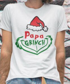 Personalize Custom Name Grinch Papa Matching Christmas T-shirt