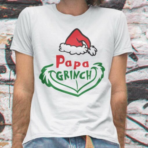 Personalize Custom Name Grinch Papa Matching Christmas T-shirt