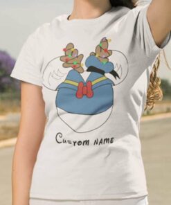 Personalize Custom Name Head Donald Duck Christmas T-shirt