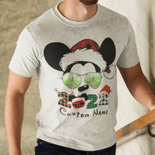 Personalize Custom Name Mickey Matching Christmas T-shirt