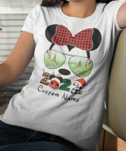 Personalize Custom Name Minnie Matching Christmas T-shirt