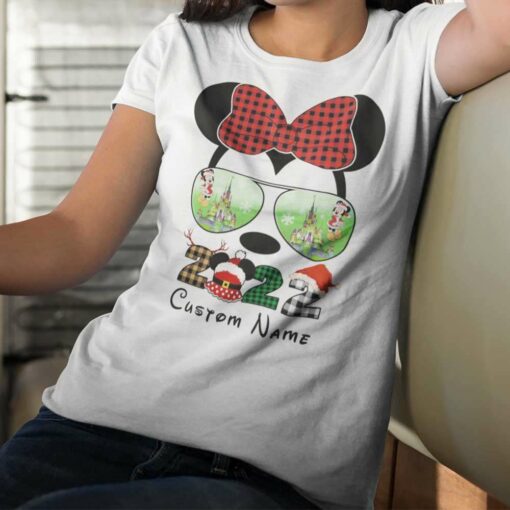 Personalize Custom Name Minnie Matching Christmas T-shirt