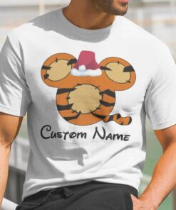 Personalize Custom Name Tigger Christmas White Tee Winnie The Pooh