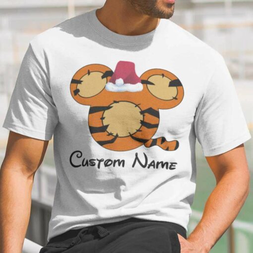 Personalize Custom Name Tigger Christmas White Tee Winnie The Pooh