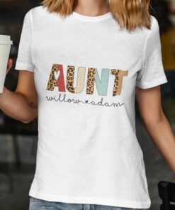 Personalized Aunt Leopard Custom Christmas T-shirt