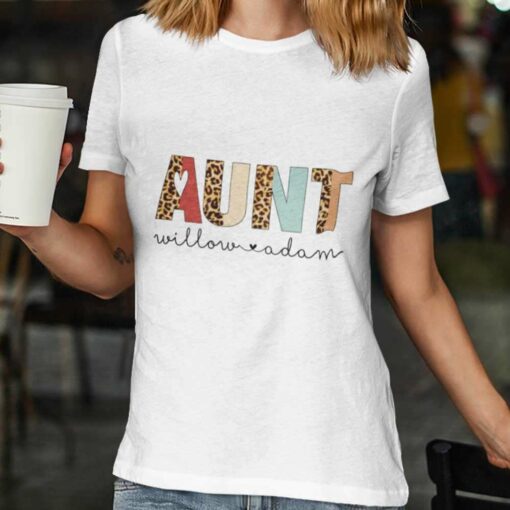 Personalized Aunt Leopard Custom Christmas T-shirt