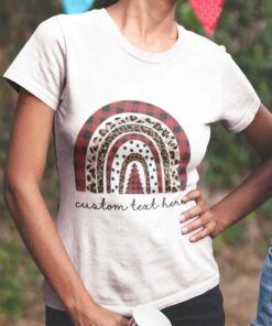 Personalized Boho Rainbow Custom Text Christmas T-shirt