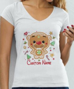 Personalized Custom Name Gopher Ginger Candy Cane Christmas T-shirt Winnie The Pooh