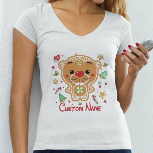 Personalized Custom Name Gopher Ginger Candy Cane Christmas T-shirt Winnie The Pooh