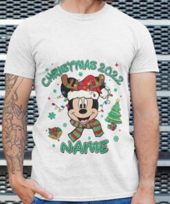 Personalized Custom Name Mickey Reindeer Big Face Christmas T-shirt
