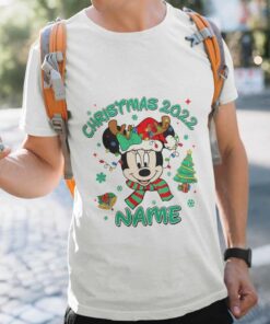 Personalized Custom Name Minnie Reindeer Big Face Christmas T-shirt