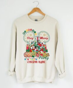Personalized Disneyland Mickey &amp Friends Verry Merry Christmas Sweatshirt