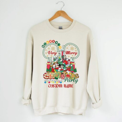 Personalized Disneyland Mickey &amp Friends Verry Merry Christmas Sweatshirt