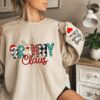 Personalized Grammy Claus Christmas Grandma Unique Gift For Mom Custom Mama Sweatshirt With Children Name On Sleeve