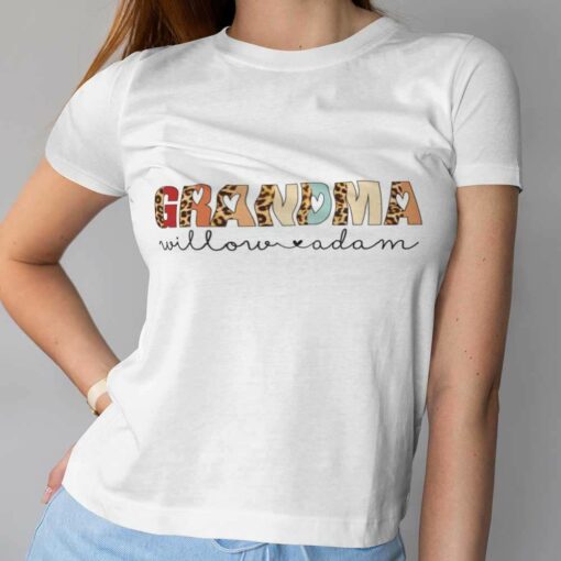 Personalized Grandma Leopard Custom Christmas T-shirt