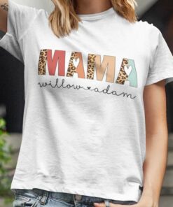 Personalized Mama Leopard Custom Christmas T-shirt