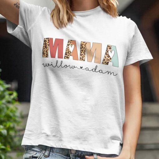 Personalized Mama Leopard Custom Christmas T-shirt