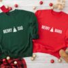 Personalized Merry Dad Mama Matching Family Sweatshirt Minimalist Unique Xmas Gift