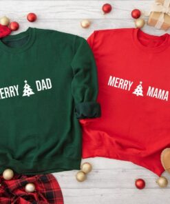 Personalized Merry Dad Mama Matching Family Sweatshirt Minimalist Unique Xmas Gift Personalized Merry Dad Mama Matching Family Sweatshirt Minimalist Unique Xmas Gift