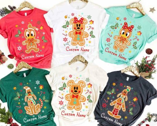 Personalized Mickey And Friends Ginger Cookies Christmas Family Matching Sweatshirt