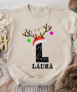 Personalized Name Christmas Monogram Letters Sweatshirt Lovely Unique Xmas Gift