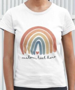 Personalized Rainbow Christmas Custom Text T-shirt