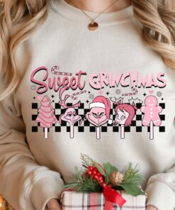 Pink Sweet Grinchmas Funny Pink Christmas Sweatshirt Lovely Unique Xmas Gift