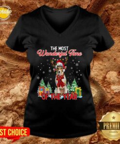 Premium Wire Fox Terrier The Most Wonderful Time Of The Year Christmas Shirt Premium Wire Fox Terrier The Most Wonderful Time Of The Year Christmas Shirt