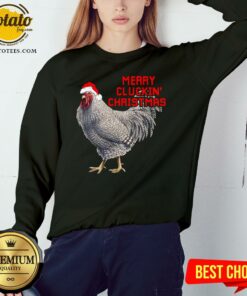 Pretty Santa Chicken Merry Cluckin' Christmas Shirt 4